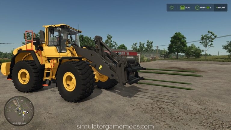 FS25 – Round Cotton Module Spear for Wheel Loaders