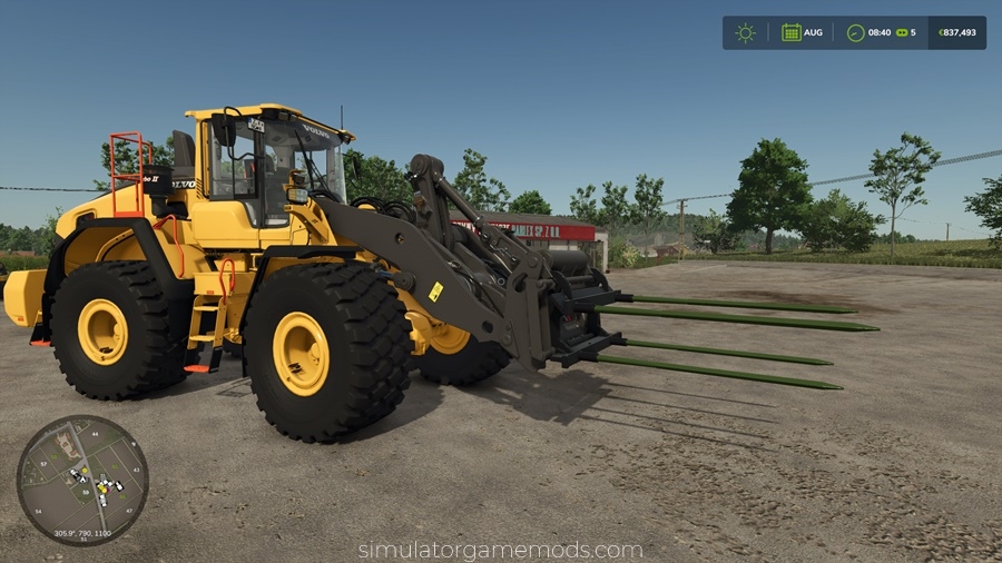 FS25 - Round Cotton Module Spear for Wheel Loaders