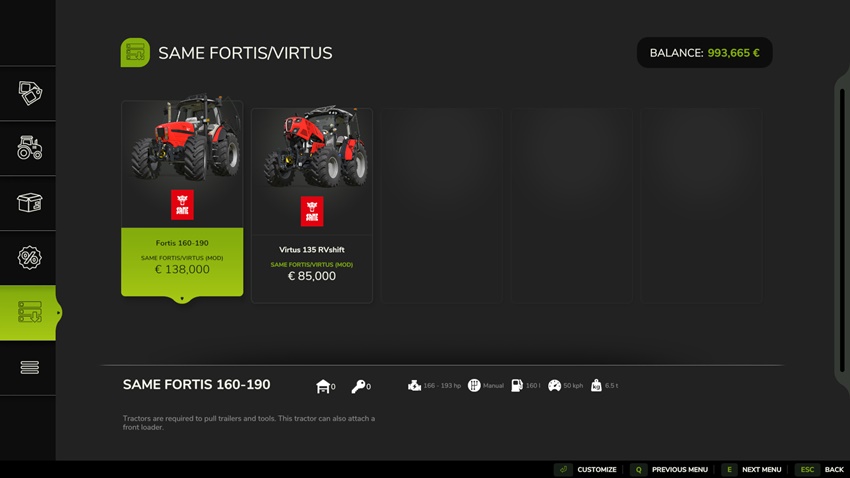 FS25 - Same Fortis/Virtus Tractor Series