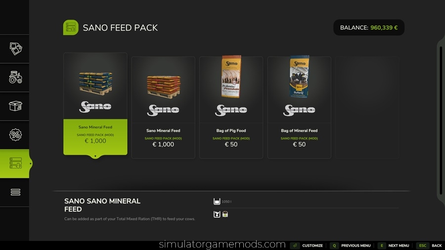 FS25 - Sano Feed Pack