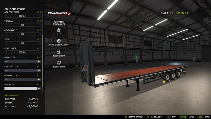 FS25 - Schwarzmuller Flatbed Semi Trailer