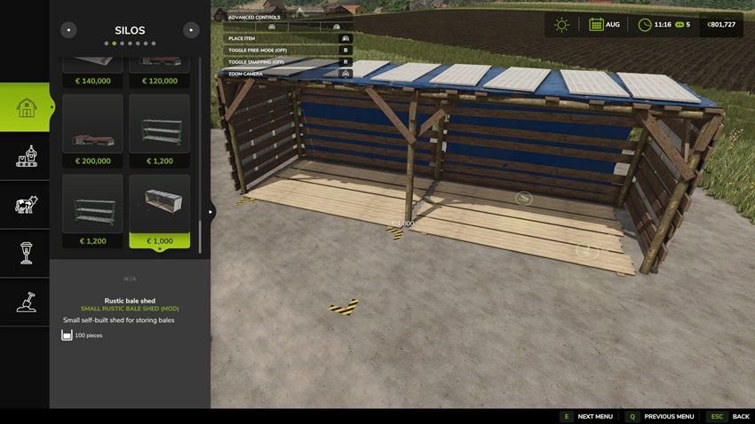 FS25 - Small Rustic Bale Shed