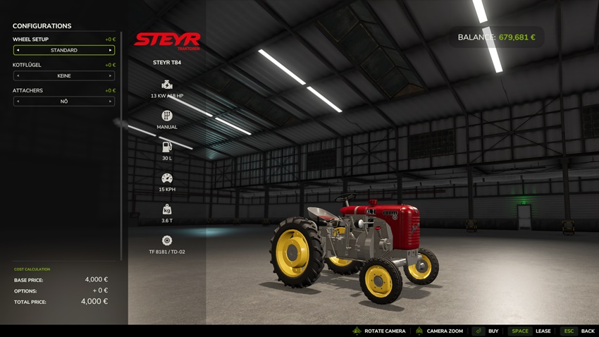 FS25 - Steyr T84 Diesel Old Tractor